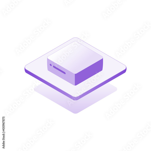 Icon smart home gateway, isometric design infographic