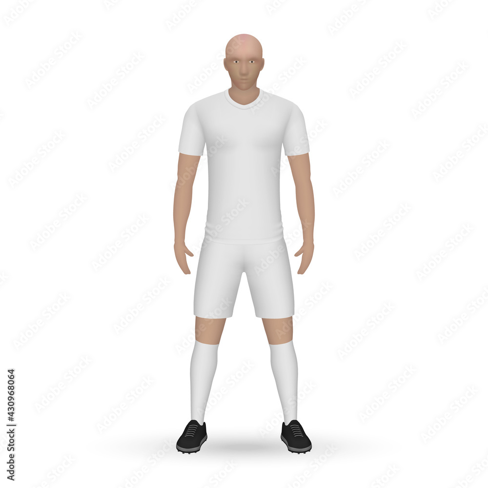 3D realistic soccer player mockup. Football Team Kit template 3D realistic soccer player mockup. Football Team Kit template