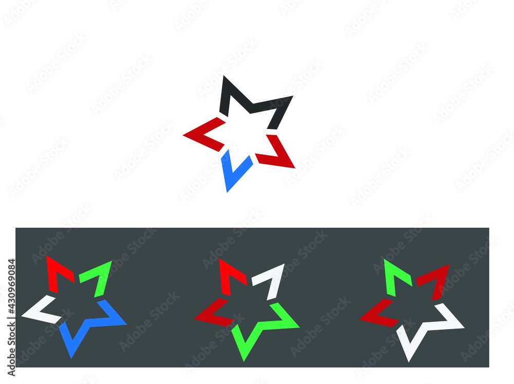 Star logo multiple colour template icon vector illustration design set Star logo multiple colour template icon vector illustration design set