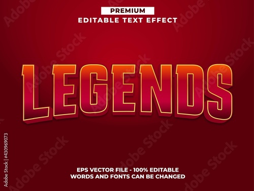 Legends Premium Editable Text Effect Font style