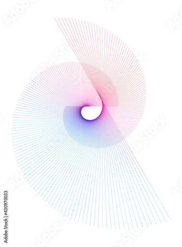 Abstract spiral rainbow design element on white background of twist lines. Vector Illustration eps 10 Golden ratio traditional proportions vector icon Fibonacci spiral. for elegant business card
