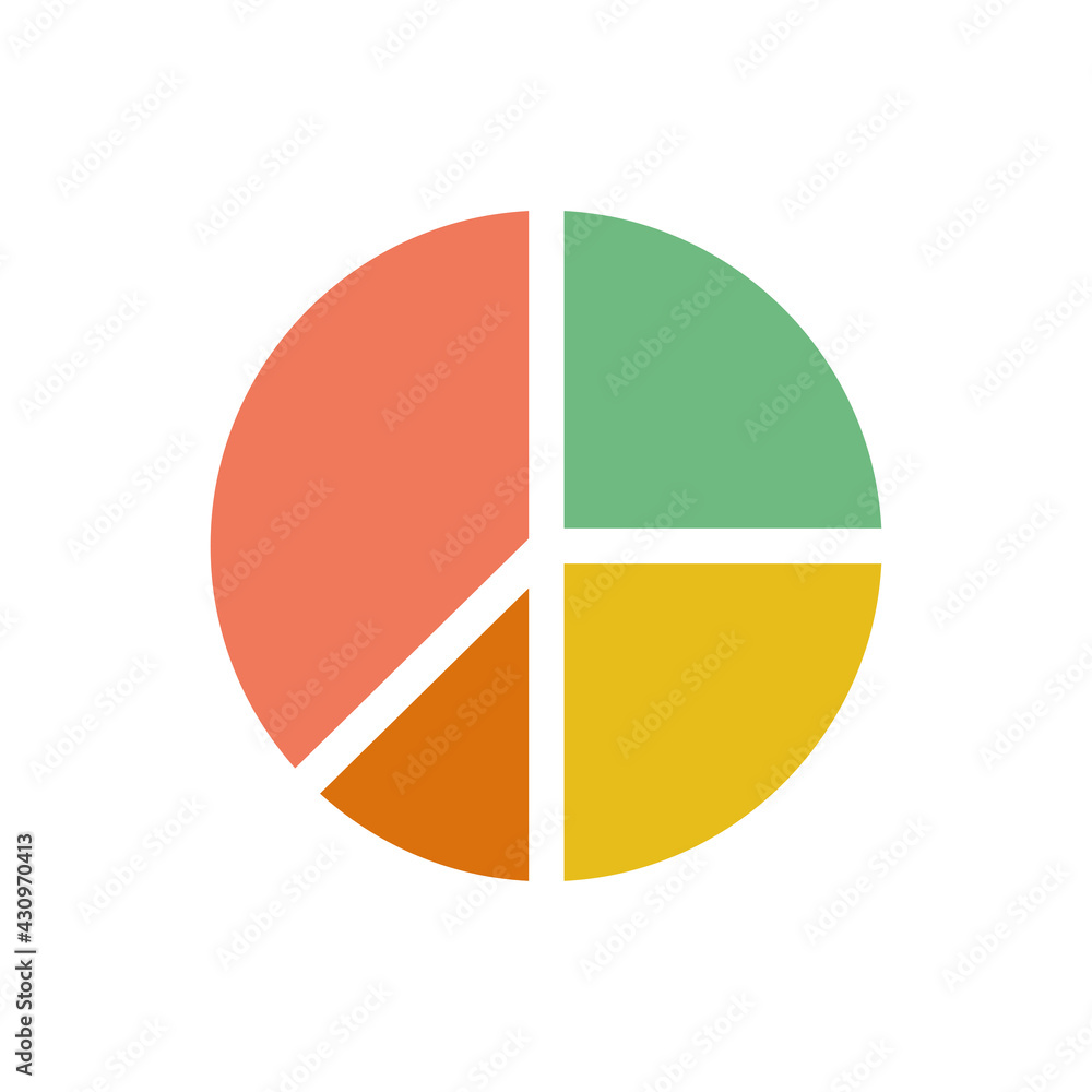 Chart pie icon flat style vector design element