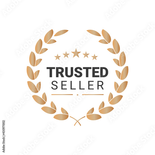 Trusted Seller Badge black and gold colors