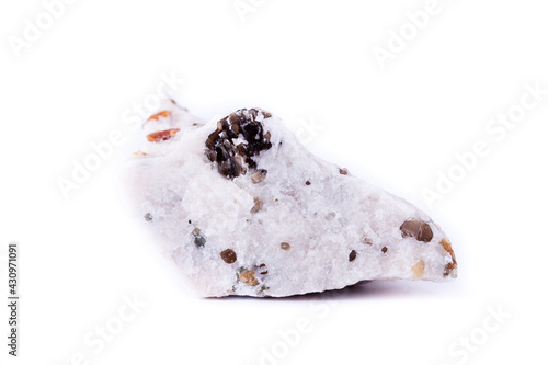 macro mineral calcite stone on a white background photo