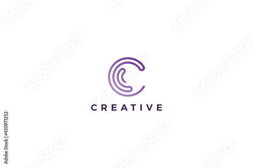Letter c cyber link abstract logo design
