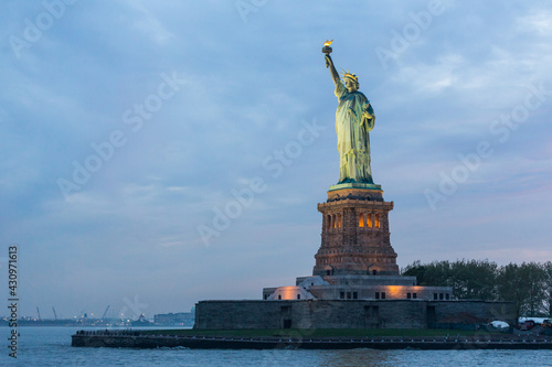 Statue of Liberty at dusk  New York City  USA