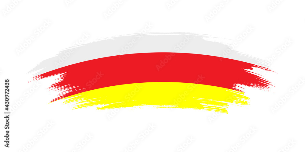 Artistic grunge brush flag of North Ossetia isolated on white background Artistic grunge brush flag of North Ossetia isolated on white background