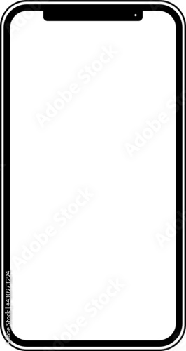 Smartphone mockup frameless blank screen frameless design, iphone style. Smartphone icon on transparent background vector illustration. Flat Icon Mobile Phone Mock Up, Handphone. 