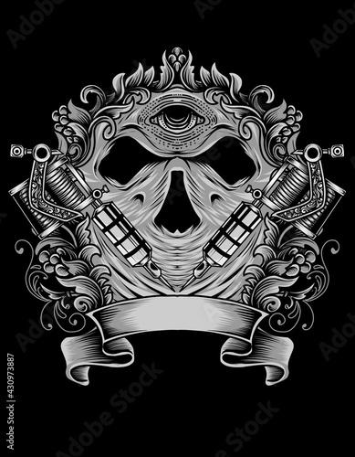 illustration vector tattoo studio logo