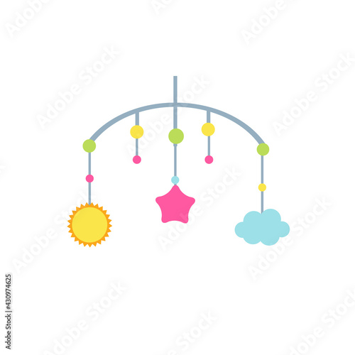 Child mobile toys wit cloud, sun and star