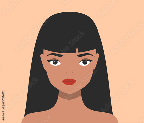 Fashion woman face. glamourous girl. Fashionable female portrait for prints, cards