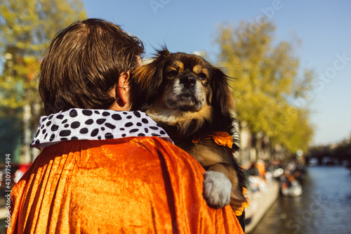 Photography Amsterdam, Holland, the Netherlands - April 27 2021 kingsday celebration on the