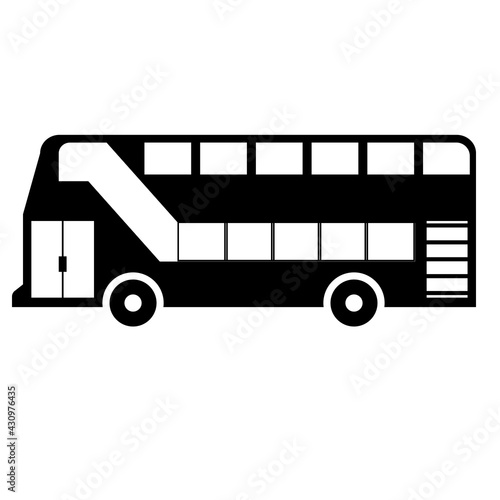 Photography double decker bus icon on white background