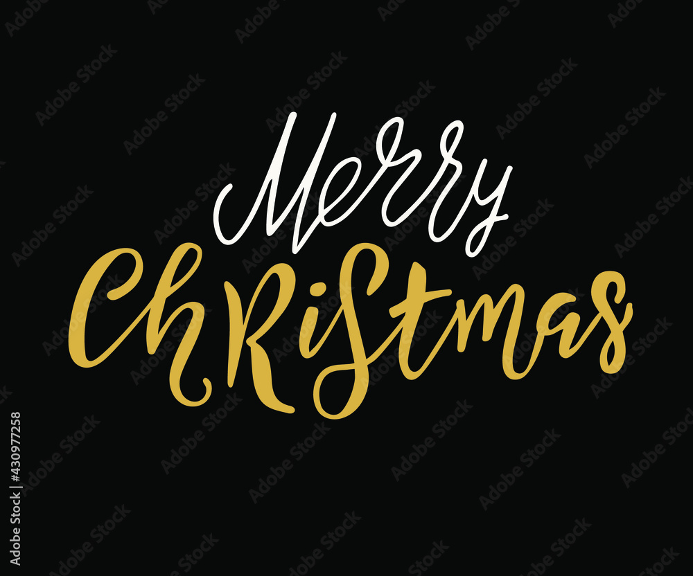 Fototapeta premium Merry Christmas vector text, Calligraphic Lettering, design card template. Creative typography for Holiday Greeting Gift Poster. Calligraphy Font style Banner.