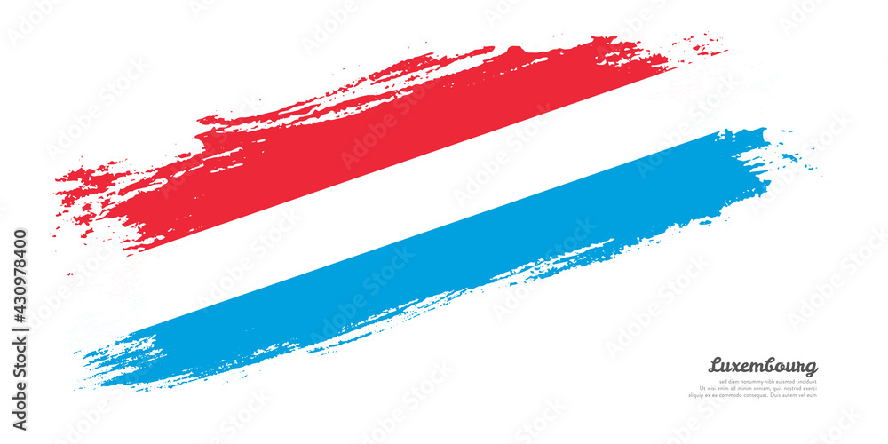Hand painted brush flag of Luxembourg country with stylish flag on white background Hand painted brush flag of Luxembourg country with stylish flag on white background