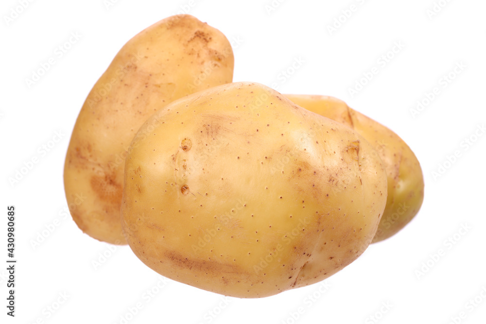 New potato isolated on white background close up New potato isolated on white background close up