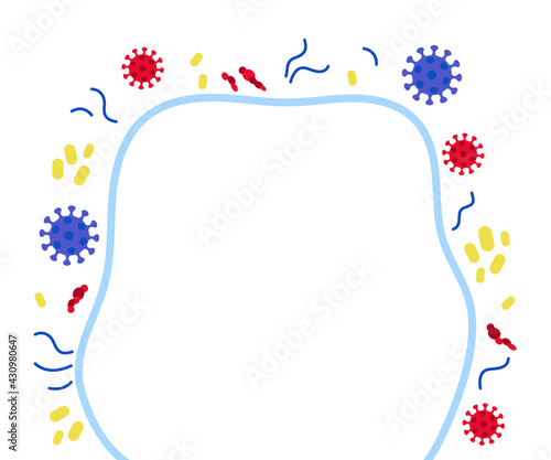 Protective barrier, healthy immune system with protection from attack viruses and bacteria, strong health. Immune block rid of viruses and harmful bacteria. Immunity against coronavirus attack. Vector