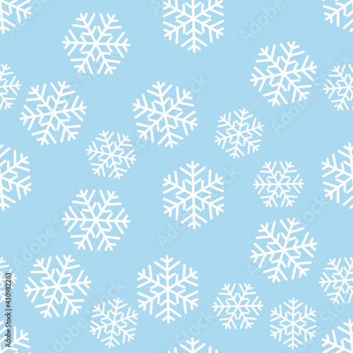 Seamless pattern with snowflakes. Merry Christmas and Happy New Year Pattern. Minimalism