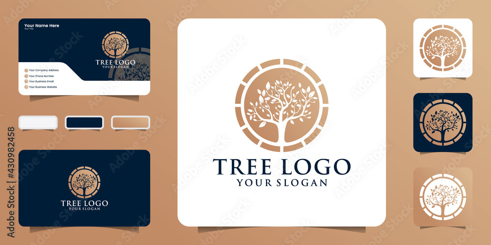 tree logo  and business card