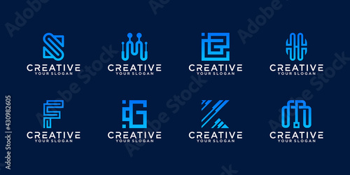 Creative monogram letter alphabet logo design template