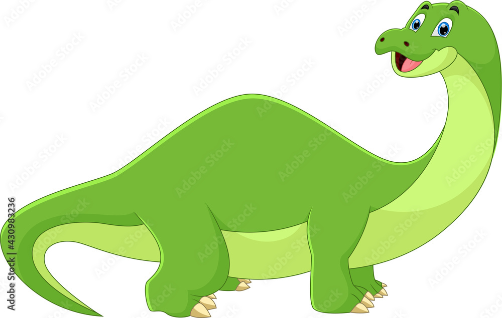 Obraz premium cartoon dinosaur smiling pose