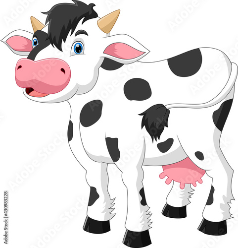 cartoon cow posing and smile