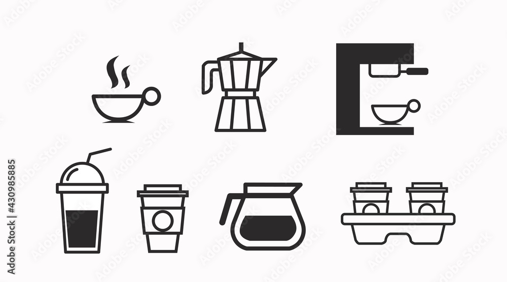 Coffee icon Set. Coffee icon Set.