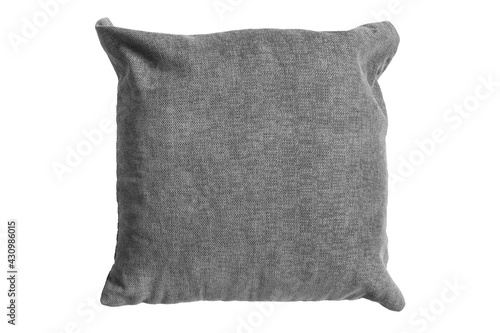 Grey cushion isolated photo