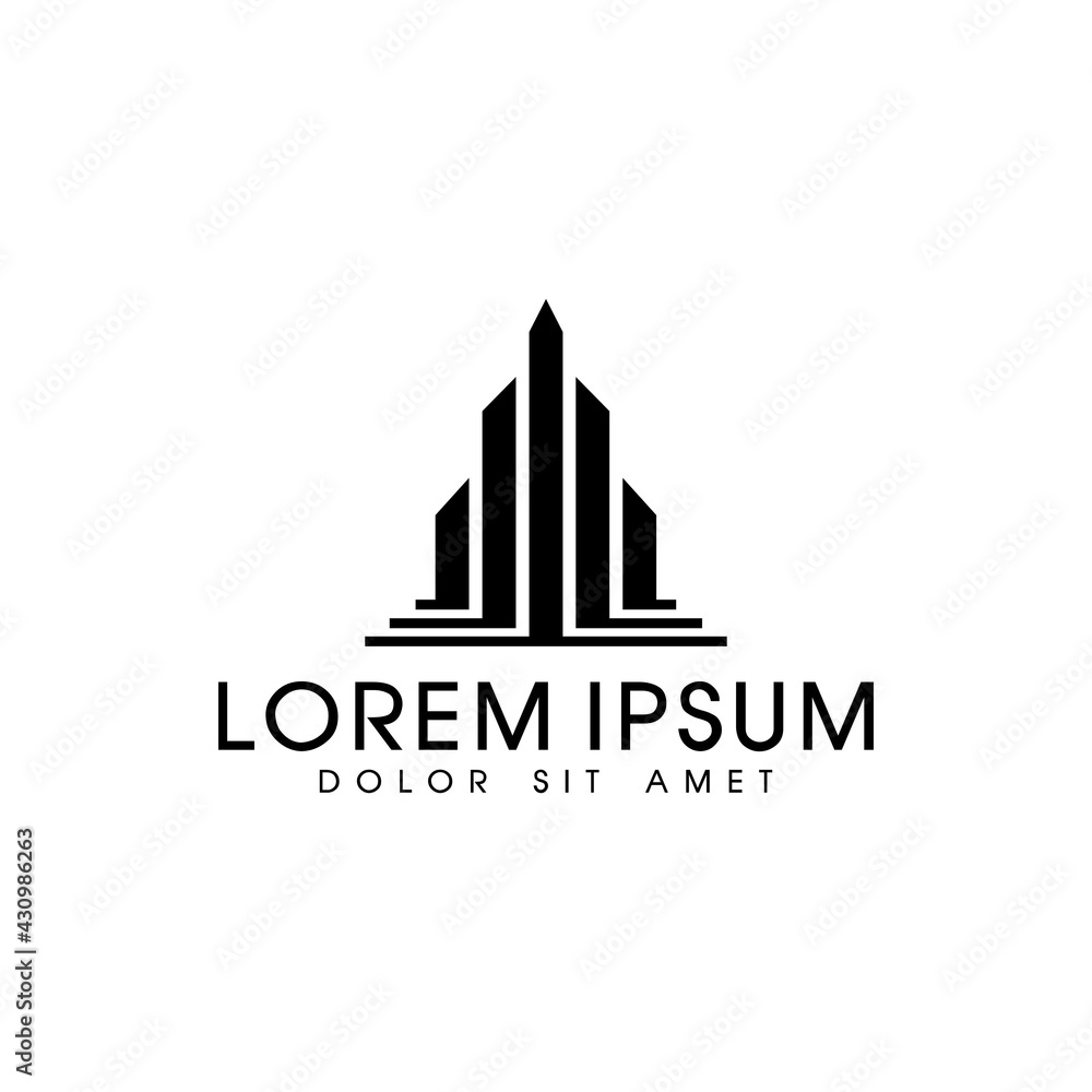 Modern Building logo design template vector