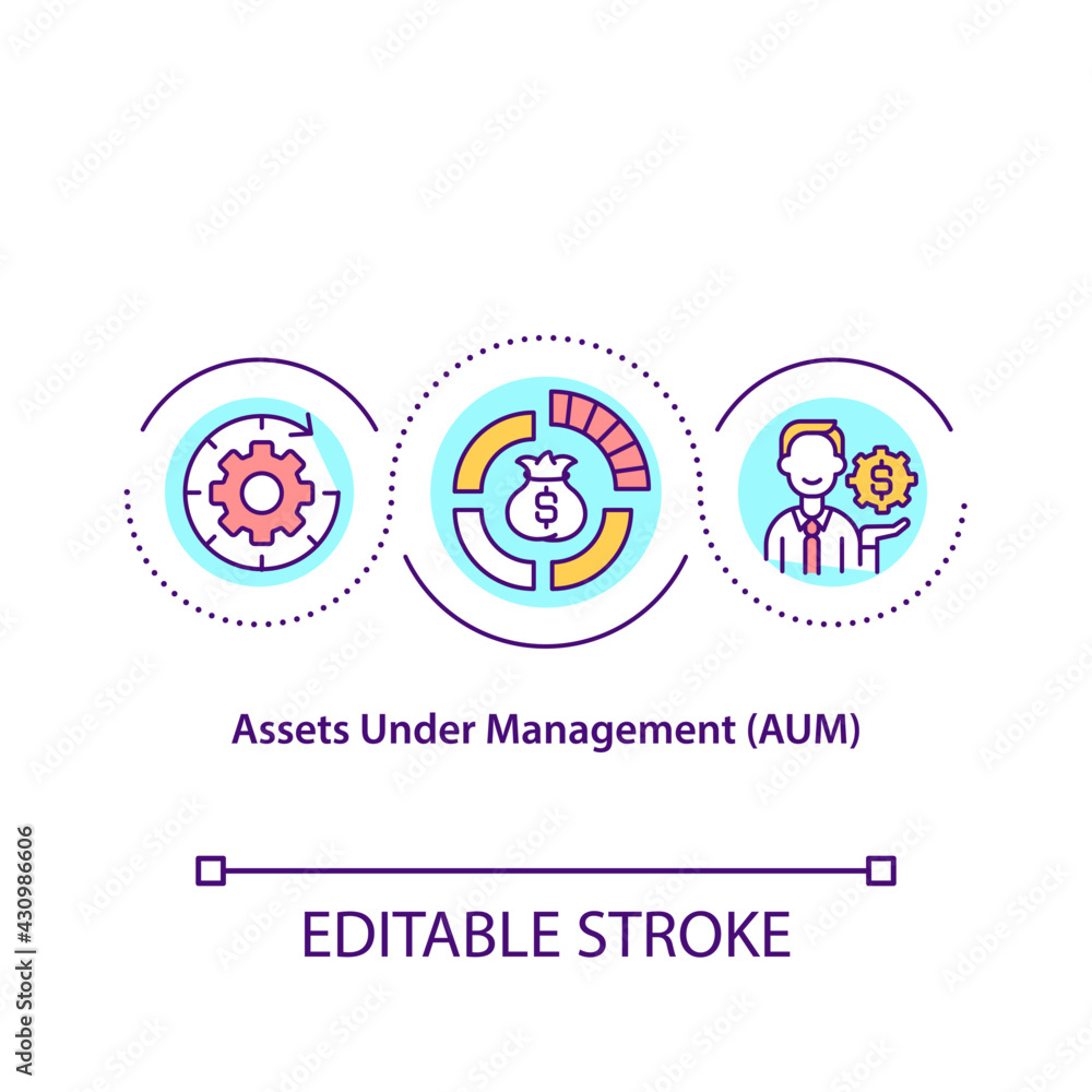 Assets under management concept icon. Smart money spending process