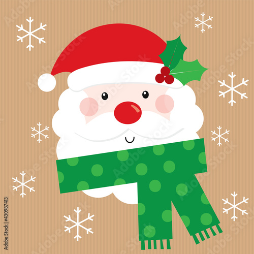 santa claus with shawl design christmas  greeting card
