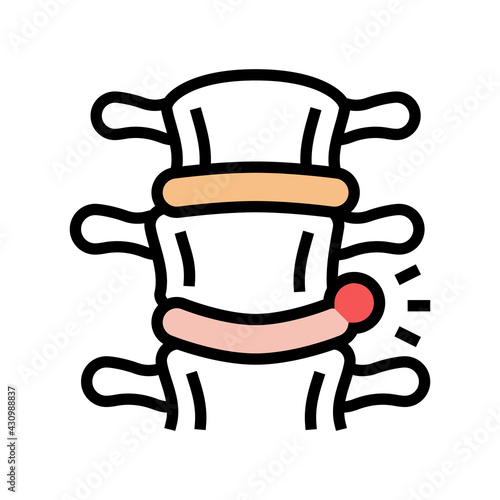 spinal hernia disease color icon vector. spinal hernia disease sign. isolated symbol illustration