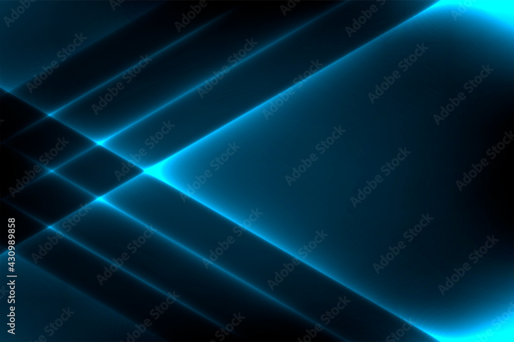 Diagonal glowing lines on a dark blue gradient background.