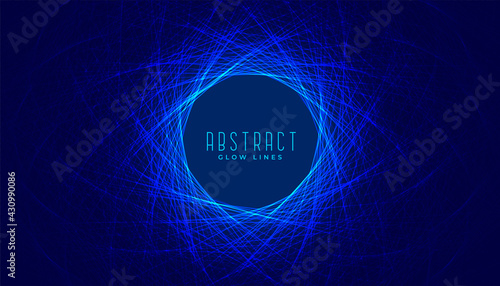 abstract digital glowing blue lines circular background