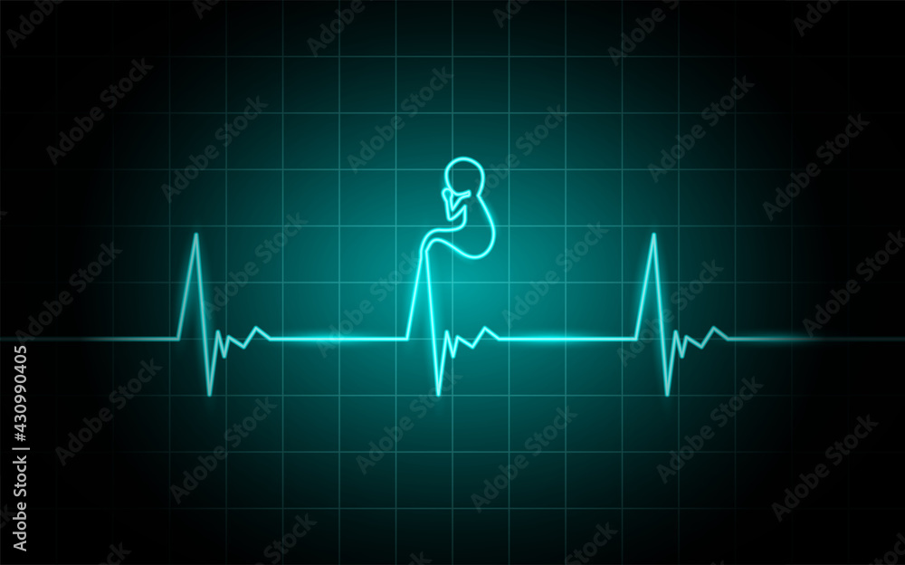 Neon glowing lines, Heartbeat concept, Lifeline background design Neon glowing lines, Heartbeat concept, Lifeline background design