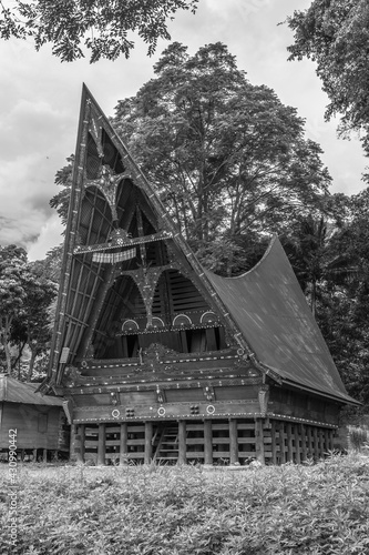 Old Wooden House in Samosir Island North Sumatera photo