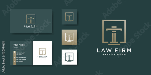 Law firm logo template with modern concept Premium Vector