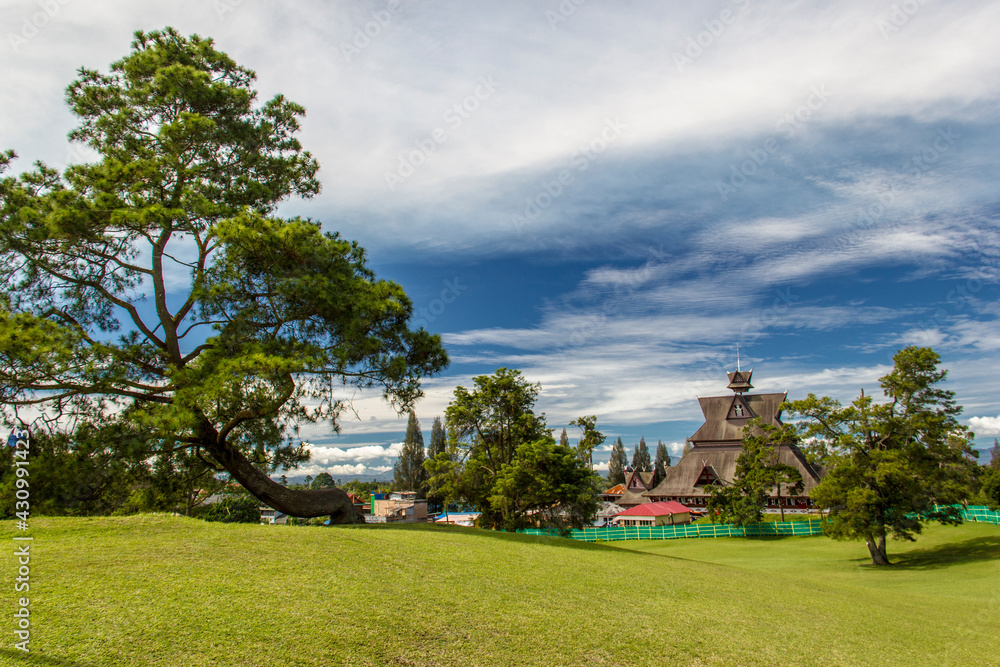 Landscape with House in Berastagi Indonesia