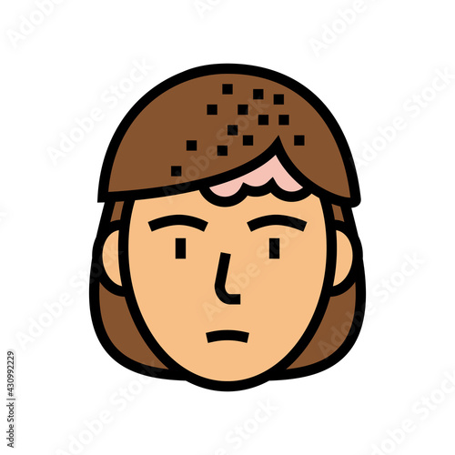 seborrheic dermatitis color icon vector. seborrheic dermatitis sign. isolated symbol illustration