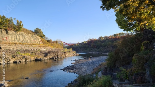                                             Korea Cheorwon Hantan River promenade scenery