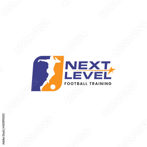 Football Training Academy Logo Design. Sport Vector Illustration.