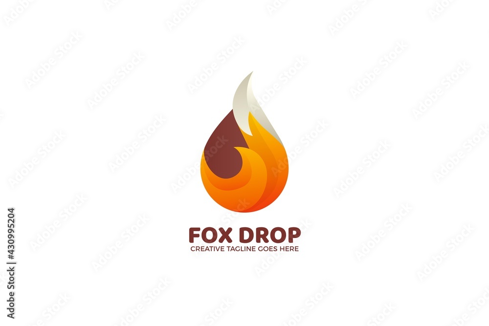 Fox Tail Fire Flame Gradient Logo Template Fox Tail Fire Flame Gradient Logo Template