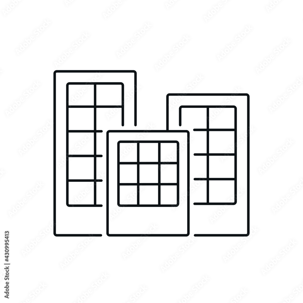 High-rise buildings linear icon. Real estate. Thin line customizable illustration. Contour symbol. Vector isolated outline drawing. Editable stroke High-rise buildings linear icon. Real estate. Thin line customizable illustration. Contour symbol. Vector isolated outline drawing. Editable stroke
