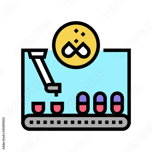 filling pharmaceutical production color icon vector. filling pharmaceutical production sign. isolated symbol illustration