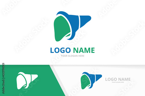 Vector liver logo combination. Healthcare medical center, surgery logotype design template.
