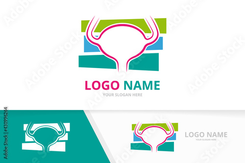 Bladder logo combination. Urinary tract logotype design template. Urology health symbol.