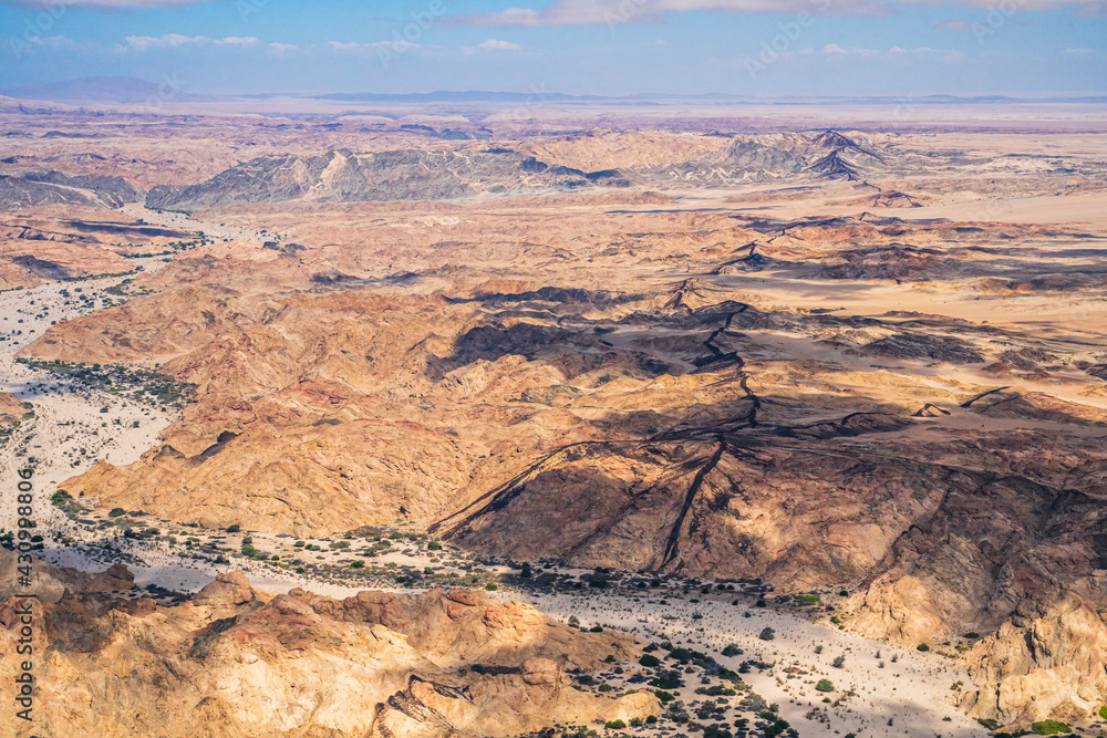 Aerial view of Namibian Desert Moon Landscape near Swakomund, Namibia. Aerial view of Namibian Desert Moon Landscape near Swakomund, Namibia.