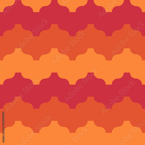 Seamless pattern. Repeated zigzag lines. Ethnic ornament. Jagged stripes. Waves ornate. Curves image. Wavy figures background. Mosaic motif. Ethnical paper. Tribal print, geometric design. Vector art