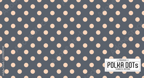 Dots pattern vector. Polka dot background. Seamlles polka dots abstract background. Dot pattern print. Panorama view. Vector illustration
