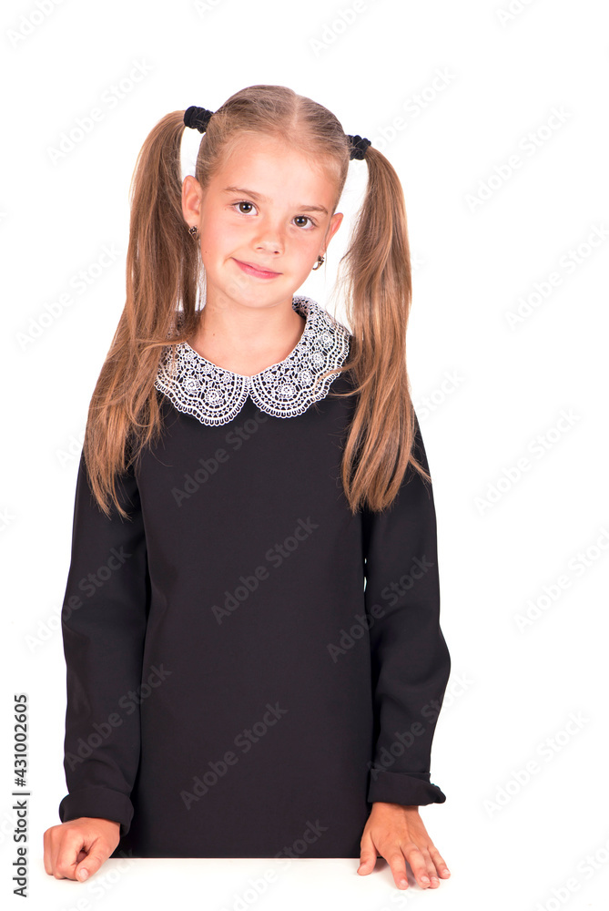 Caucasian child girl isolated on white background. Caucasian child girl isolated on white background.